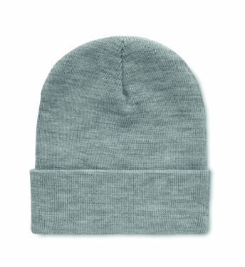 Logo trade promotional giveaways image of: Beanie in RPET with cuff