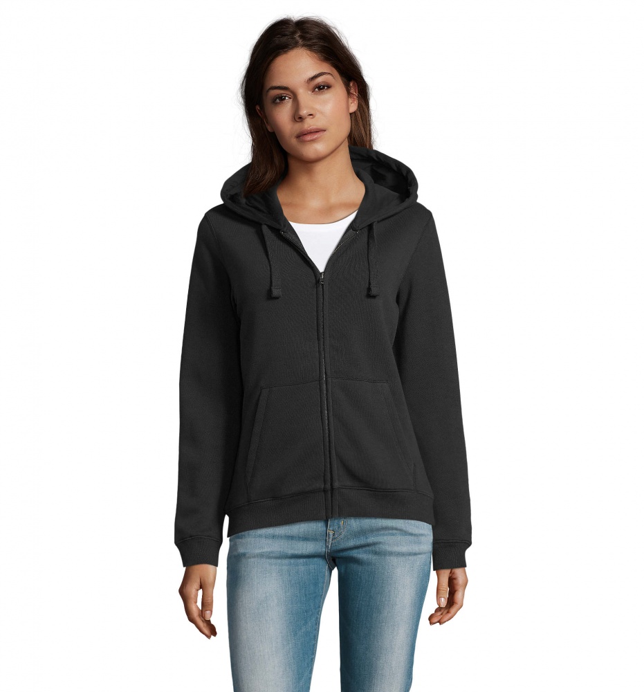 Logo trade business gifts image of: SPIKE WOMEN ZIP HOOD SWEAT