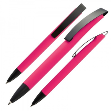 Logo trade promotional merchandise image of: Metal ballpen soft touch BRESCIA