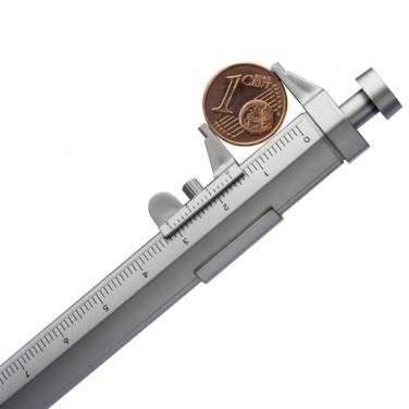 Logo trade promotional gifts picture of: Plastic ballpen with sliding calliper PRESCOT