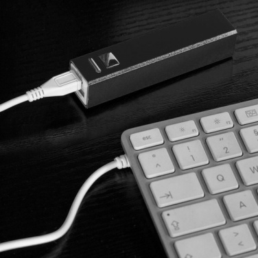 Logo trade promotional giveaway photo of: Metal power bank PORT HOPE 2200mAh