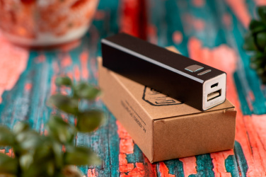 Logo trade promotional merchandise photo of: Metal power bank PORT HOPE 2200mAh