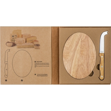 Logo trade promotional gift photo of: Cheese chopping board with knife GOUDA