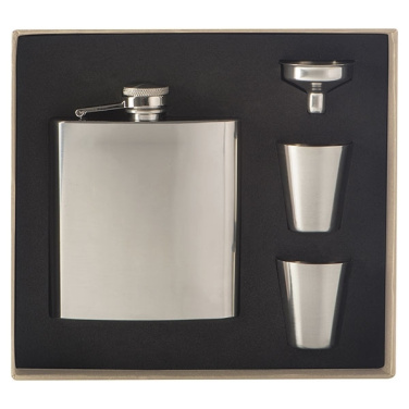 Logotrade business gift image of: Hip flask with 2 shot glasses SANDVIKEN 170 ml