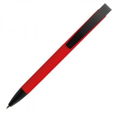 Logo trade promotional giveaway photo of: Metal ballpen soft touch BRESCIA
