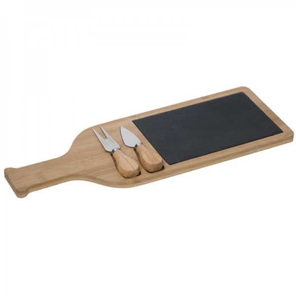 Logo trade promotional merchandise image of: Cheese chopping board with slate plate CALAIS