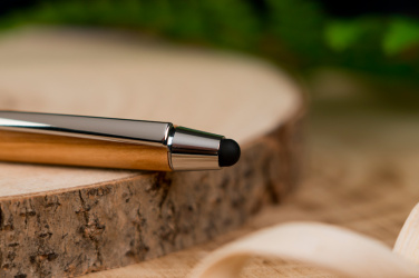 Logotrade promotional giveaway image of: Wooden ballpen with touch function ERFURT