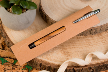 Logo trade business gifts image of: Wooden ballpen with touch function ERFURT
