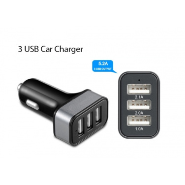 Logotrade advertising product picture of: Car Charger with 3 USB ports
