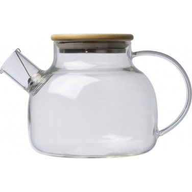 Logo trade promotional product photo of: Glass jug with bamboo lid FRANKFURT 1000ml