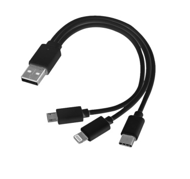 Logotrade corporate gifts photo of: 3 in 1 USB cable type c + micro USB + lightning