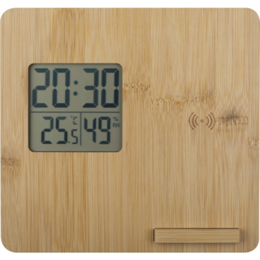 Logotrade promotional item picture of: Bamboo weather station GRANADA