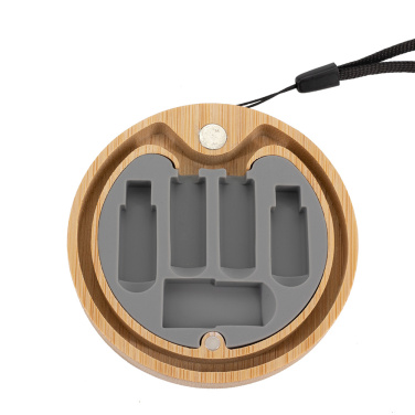 Logo trade promotional merchandise image of: 4in1 cable in wooden case, LH-ZM01