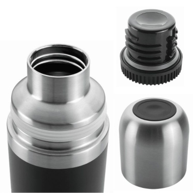Logo trade promotional giveaway photo of: Vacuum bottle DINARA Schwarzwolf