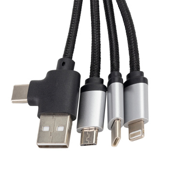 Logotrade promotional gifts photo of: 4-in-1 cable with elighted logo in a wooden casing, LH-ZMU05