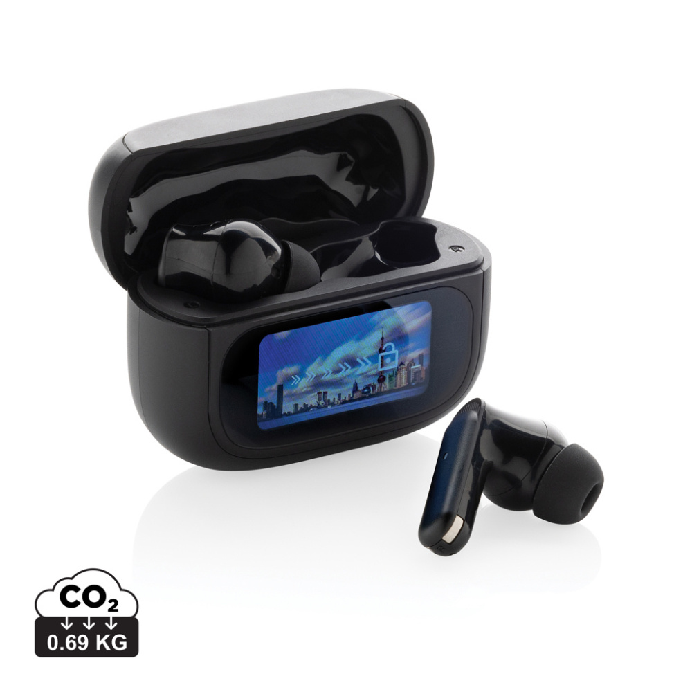 Logotrade promotional item image of: Airtune RCS recycled plastic ANC earbuds with touch screen