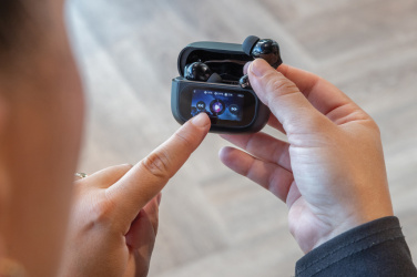 Logo trade promotional merchandise photo of: Airtune RCS recycled plastic ANC earbuds with touch screen