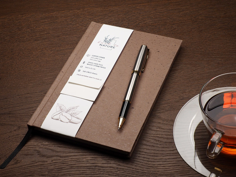 Logotrade corporate gift image of: Recycled Coffee Notebook 209733900