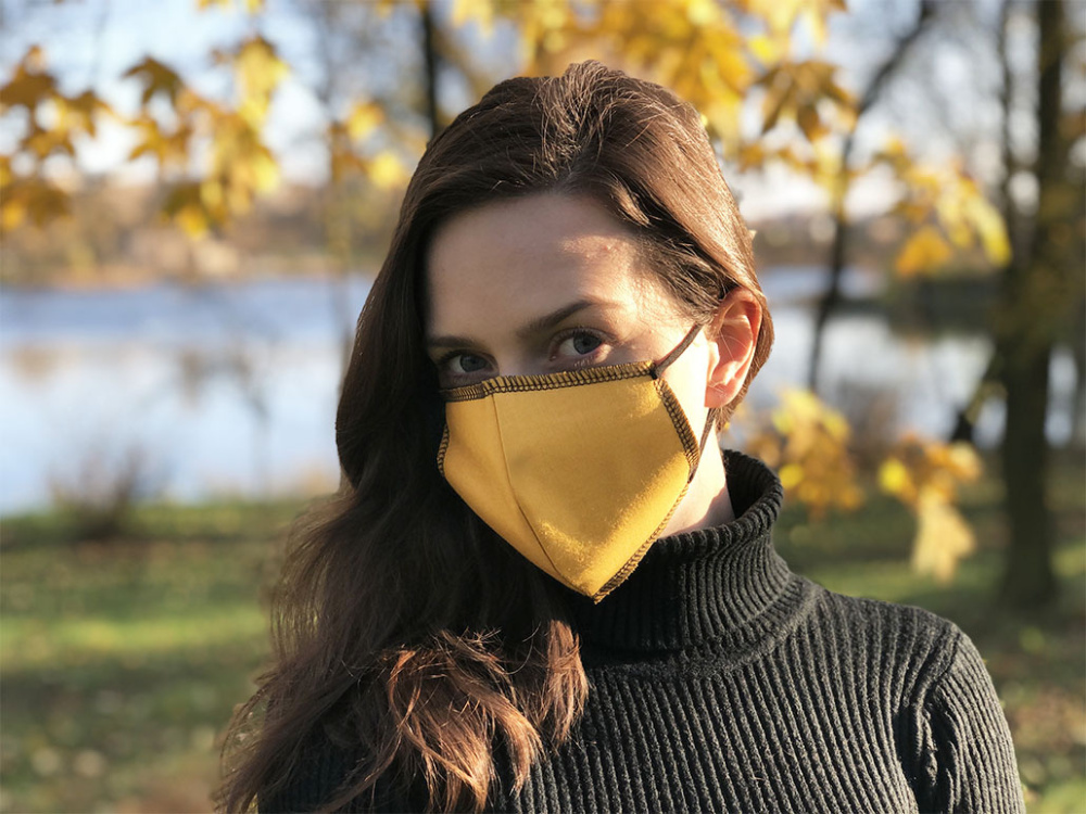 Logo trade business gift photo of: BLACK-BLACK cotton face mask 140116500