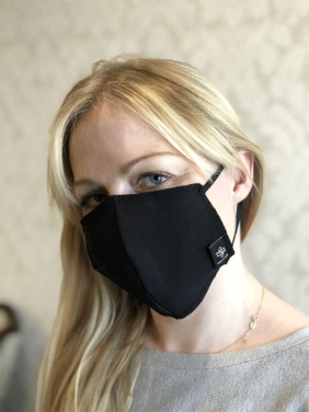 Logo trade promotional products image of: BLACK-BLACK cotton face mask 140116500