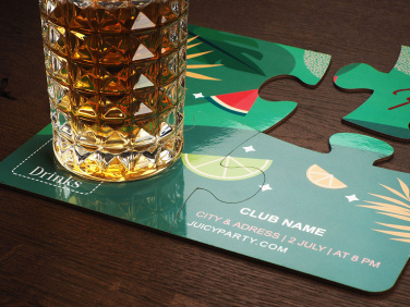 Logo trade promotional merchandise photo of: Set of 4 PUZZLE glass coasters 1835117