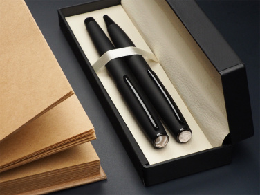 Logotrade business gift image of: Striped Flint Pen set 1284036