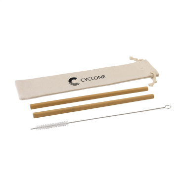 Logo trade promotional merchandise picture of: ECO Bamboe Straw Set bamboo straws