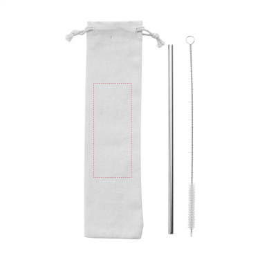 Logo trade corporate gifts image of: Reusable 1 piece ECO Straw Set stainless-steel straw