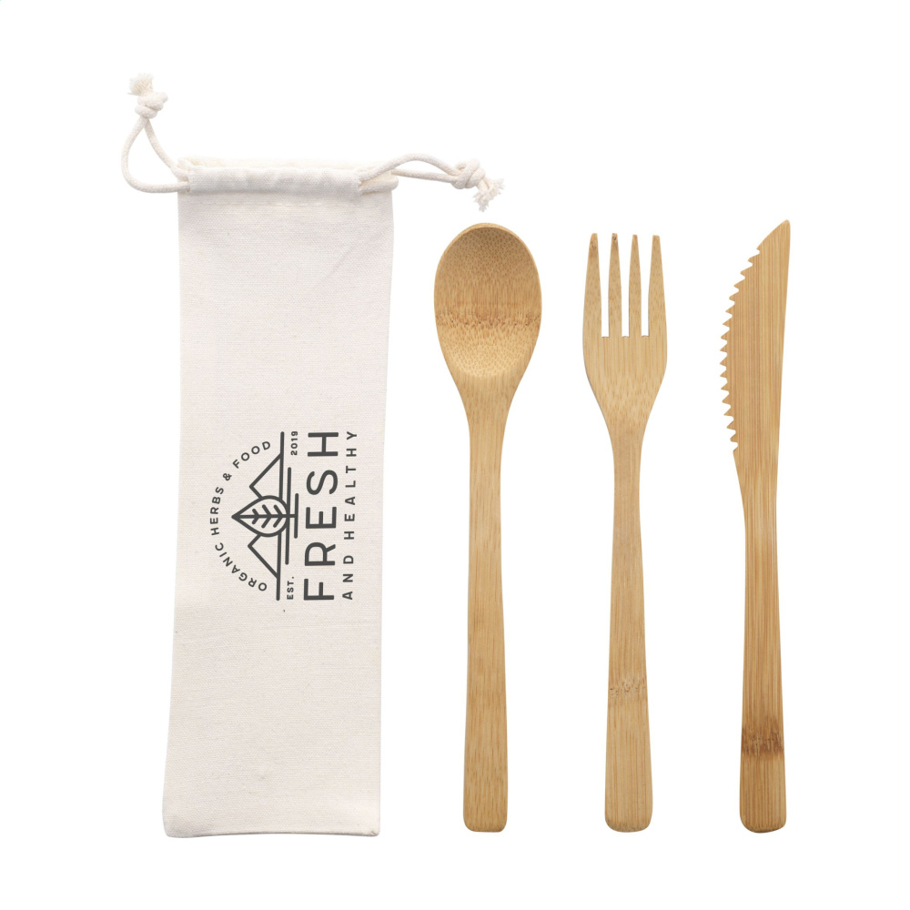 Logo trade corporate gifts image of: Bambu Cutlery Set