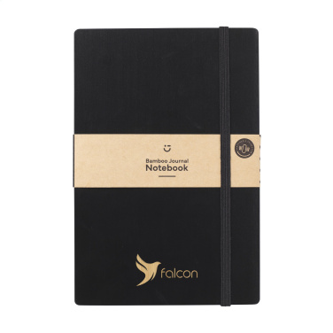 Logotrade advertising product picture of: Bamboo Journal Naked Spine Paper Notebook Black A5
