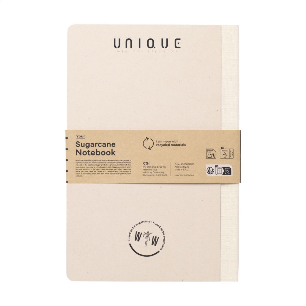 Logo trade advertising products picture of: Sugarcane Paper Notebook A5