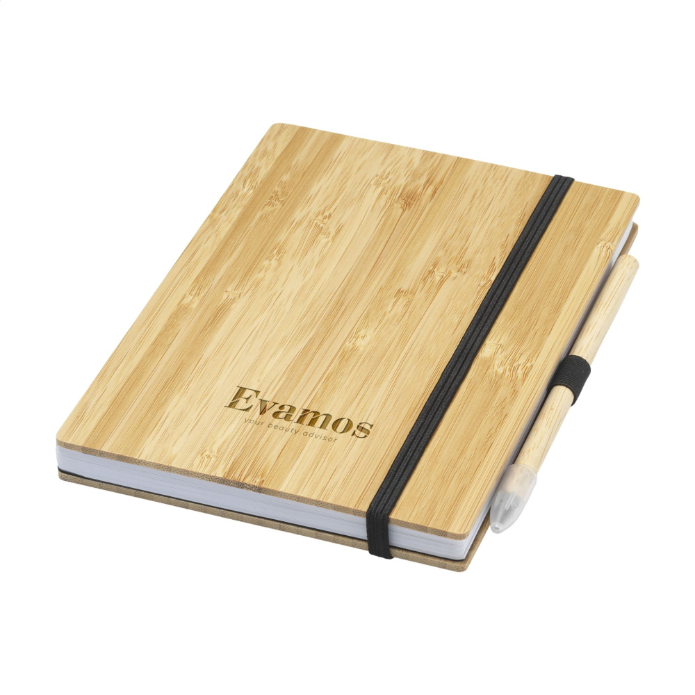 Logo trade corporate gifts image of: BambooPlus Paper Notebook A5 - Inkless Pen