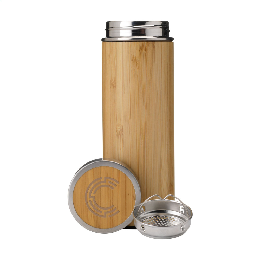 Logo trade corporate gift photo of: Osaka 360 ml bamboo thermo bottle/thermo cup