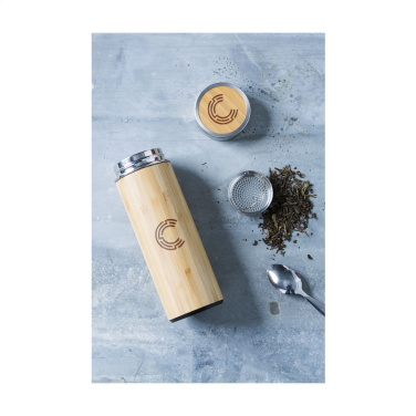 Logo trade promotional items image of: Osaka 360 ml bamboo thermo bottle/thermo cup