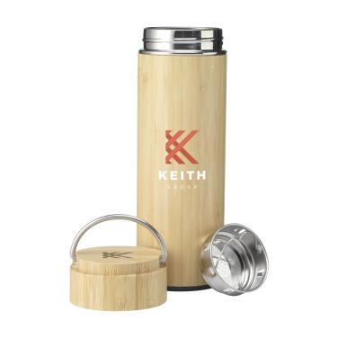 Logo trade business gift photo of: Nikko 330 ml bamboo thermo bottle/thermo cup