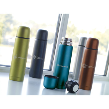 Logo trade promotional giveaways image of: Frosted Bottle RCS Recycled Steel 500 ml thermo bottle
