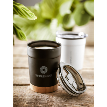 Logo trade promotional gifts picture of: Kobe Bamboo RCS Recycled Steel 350 ml coffee cup