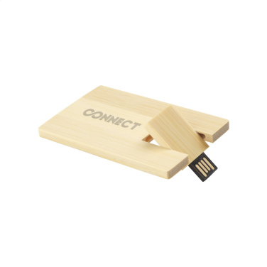 Logo trade promotional items image of: CreditCard USB Bamboo 16 GB