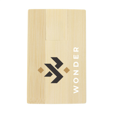 Logo trade advertising products image of: CreditCard USB Bamboo 16 GB