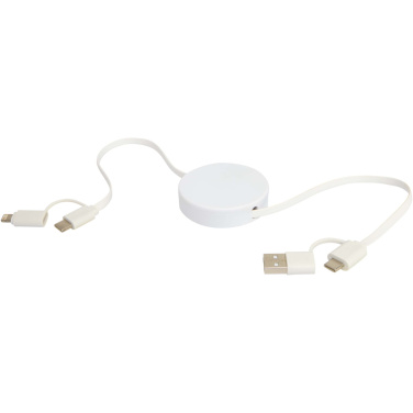 Logotrade promotional merchandise photo of: Citala 5-in-1 recycled plastic 90 cm retractable data sync and 40W fast charge cable