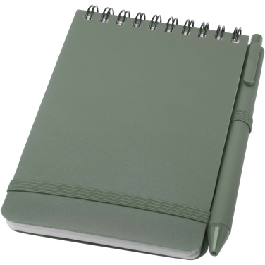 Logo trade promotional giveaways picture of: Thalaasa A6 hard cover ocean-bound notebook with ballpoint pen (black ink)