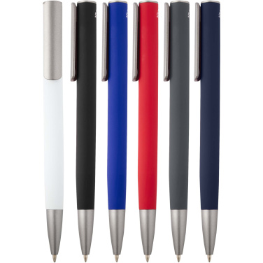 Logotrade promotional product image of: Ziggur aluminium ballpoint pen (blue ink)
