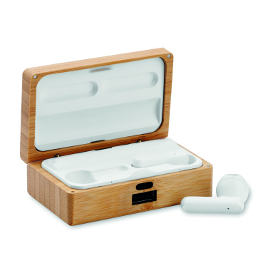 Logo trade promotional product photo of: TWS earbuds in bamboo case