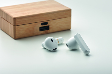 Logotrade business gift image of: TWS earbuds in bamboo case