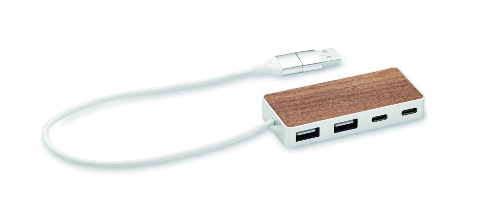 Logo trade promotional giveaways picture of: USB hub 4 ports 27,5 cm