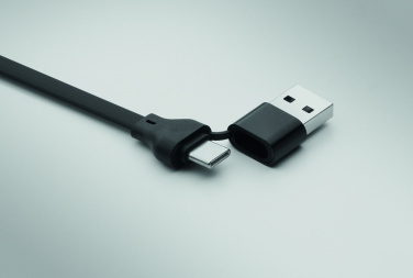 Logo trade business gifts image of: 60W cable keyring recycled ABS