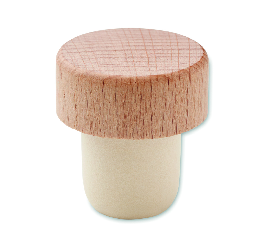 Logo trade advertising product photo of: Beech wood bottle stopper