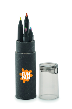 Logo trade promotional merchandise photo of: 6 black colouring pencils