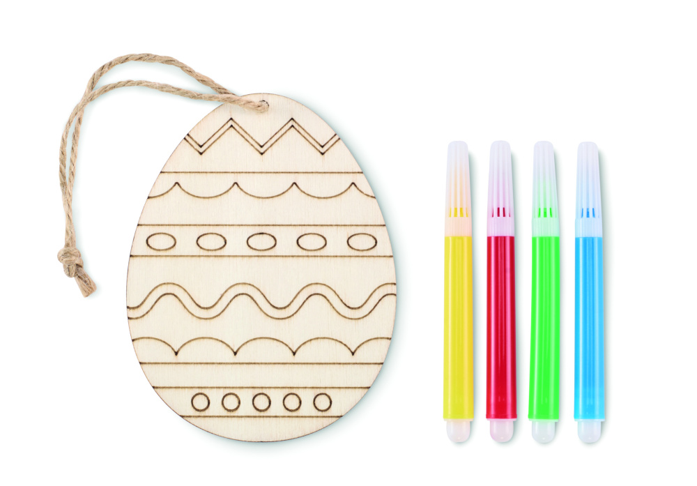 Logo trade advertising products picture of: Wooden egg painting set
