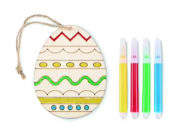 Logo trade advertising products picture of: Wooden egg painting set